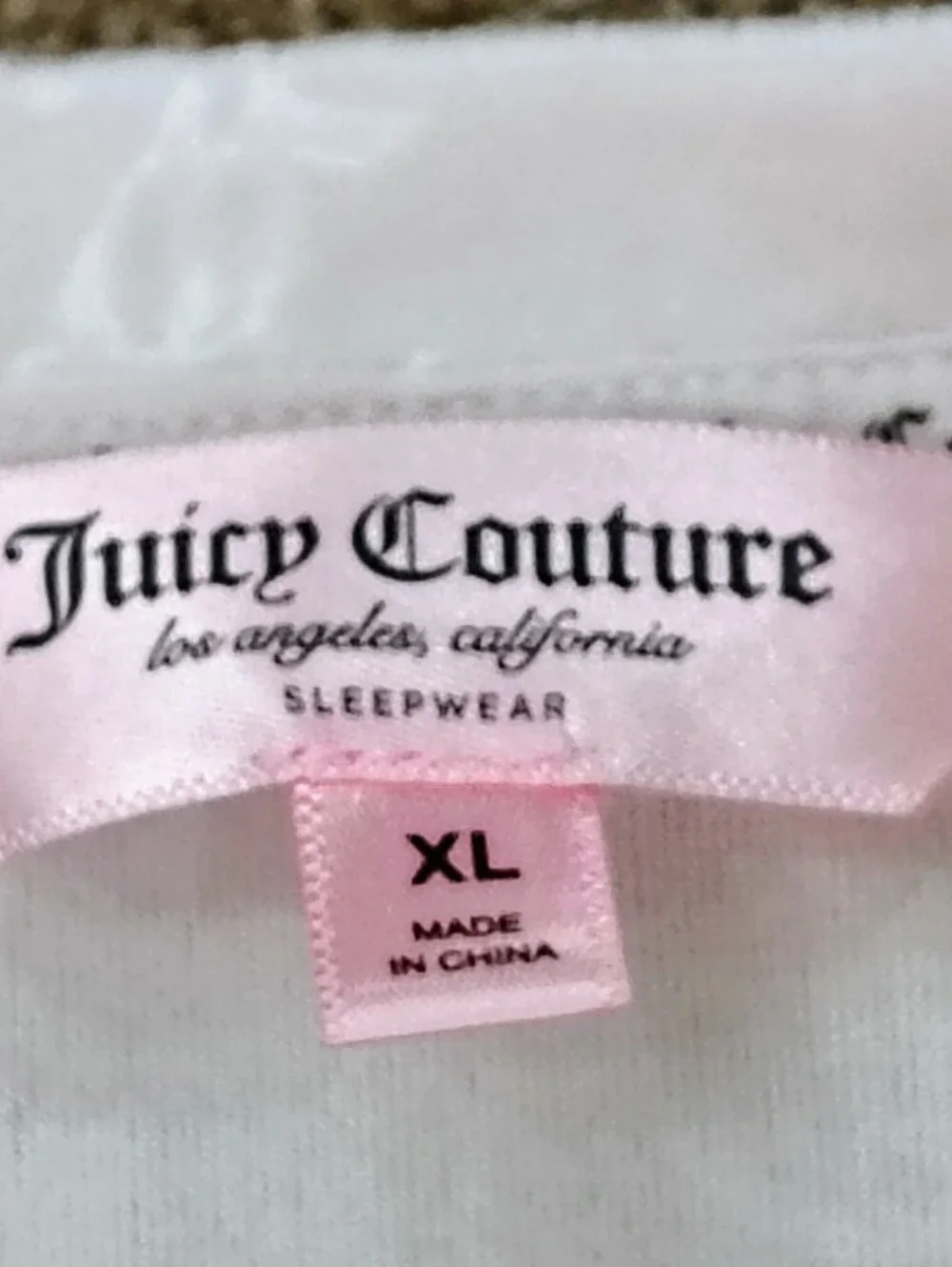 Juicy Couture Sleepwear Top Juniors XL Pink Velour Bling Rhinestone Long Sleeve - Picture 4 of 11
